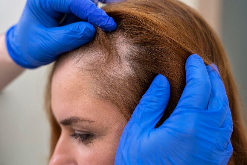 woman getting hair loss treatment clinic 23 2149152754