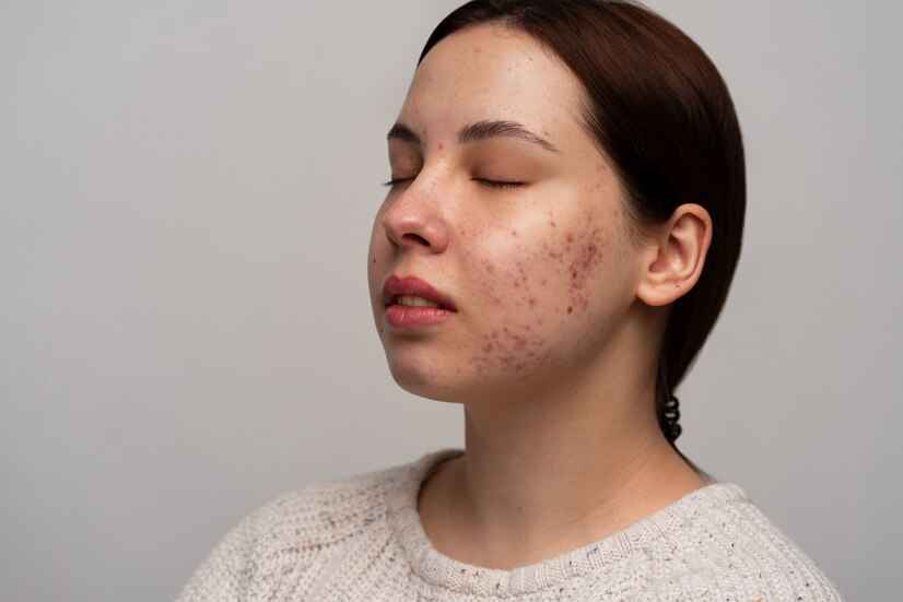 person dealing with acne scars